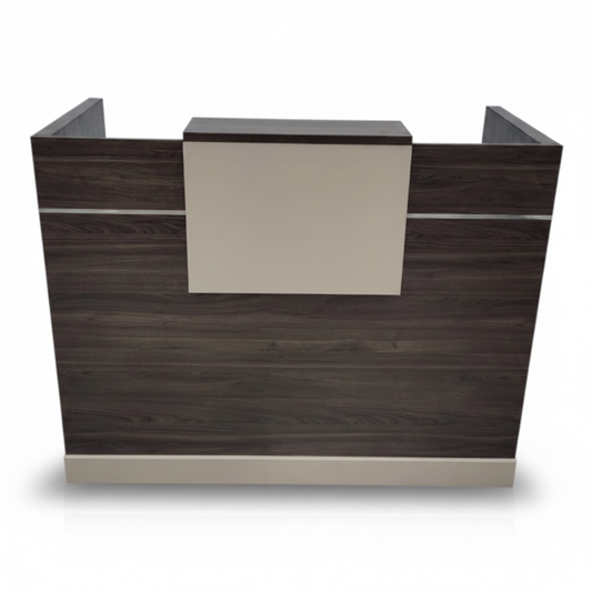 Reception Table 1.4m Walnut & Khaki | Premium Office Furniture UAE