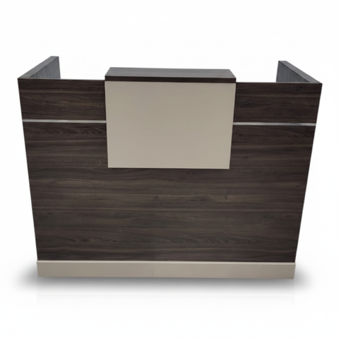 Reception Table 1.4m Walnut & Khaki | Premium Office Furniture UAE
