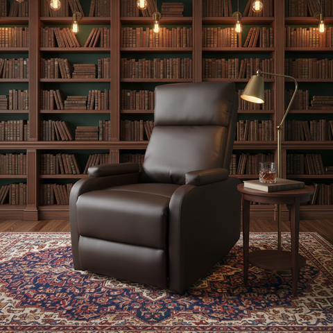 PU Manual Swivel Recliner Chair IH 902 | Coffee Brown | UAE Delivery