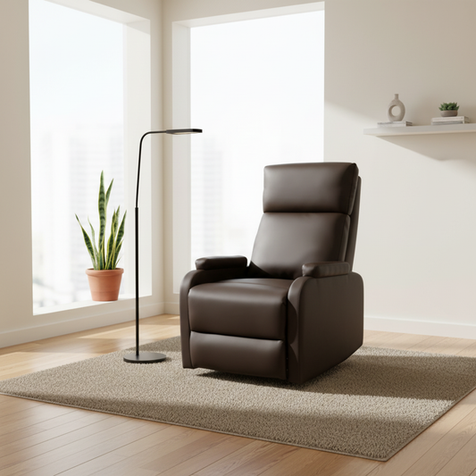 PU Manual Swivel Recliner Chair IH 902 | Coffee Brown | UAE Delivery