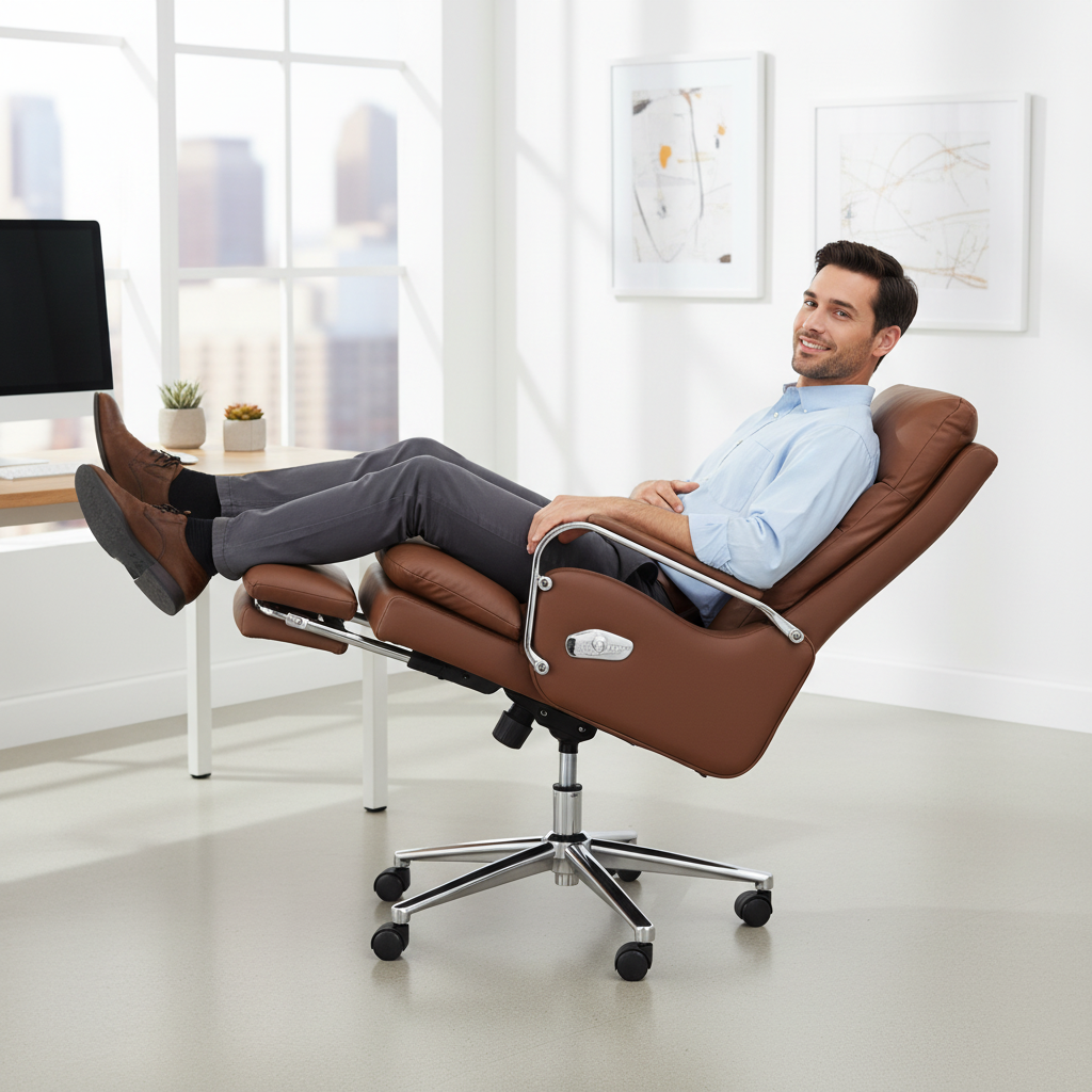 Ergonomic Office Chair Brown - Premium Executive Desk Chair for Home & Office UAE | IH A012 BRN
