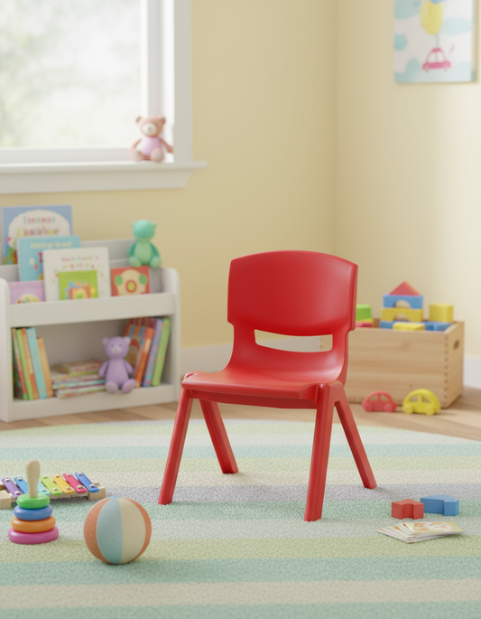 Red plastic junior chair for kids | Premium children's furniture Dubai UAE | Toddler seating Abu Dhabi Sharjah