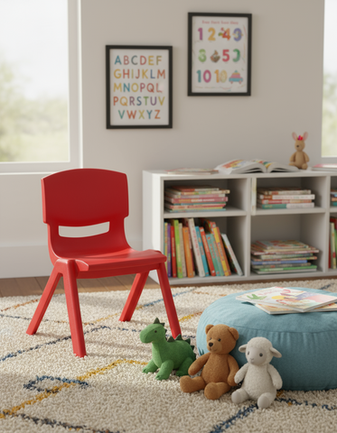 Premium Plastic Junior Chair Red - Kids Furniture UAE | Dubai Abu Dhabi Sharjah