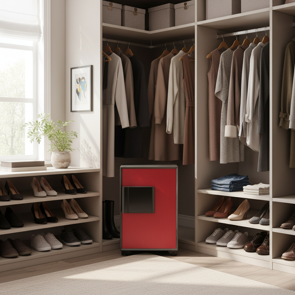 Eagle EGE-085 Fire-Resistant Safe – Black/Red, Digital, Key & Fingerprint Lock System