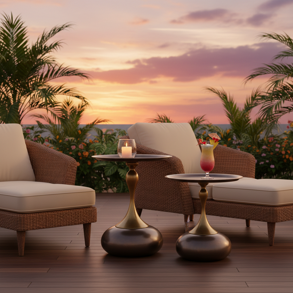 Metal Coffee Table (1+1) | IH 401 | 39×39×53 cm – INFINI HOMES UAE