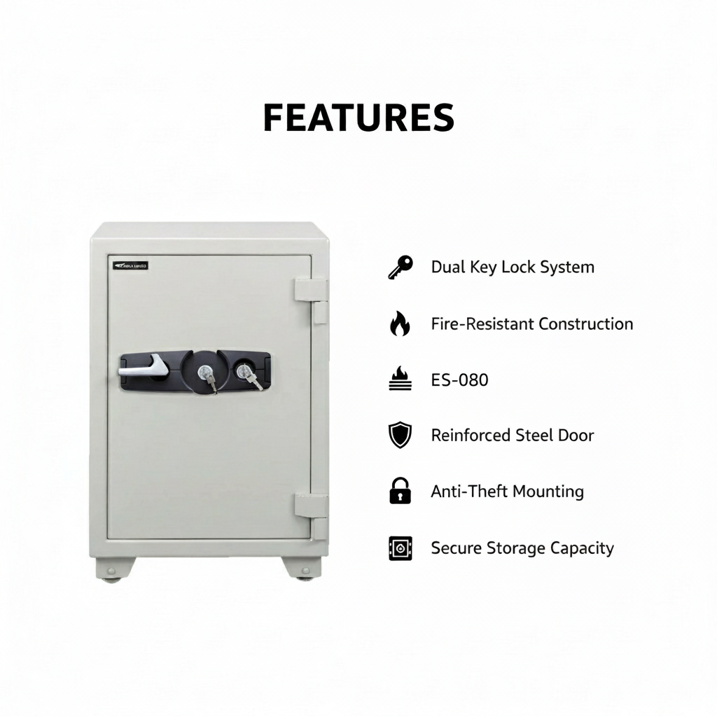 Eagle ES-080 Fire-Resistant Safe – Digital + Key Lock System