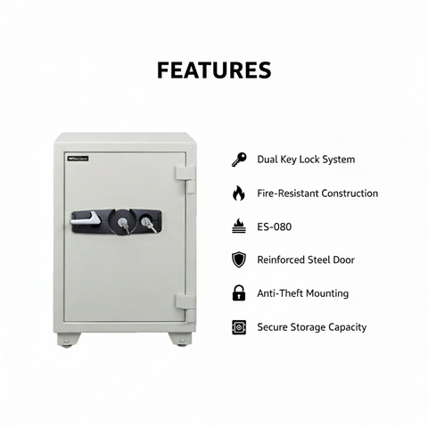 Eagle ES-080 Fire-Resistant Safe – Digital + Key Lock System