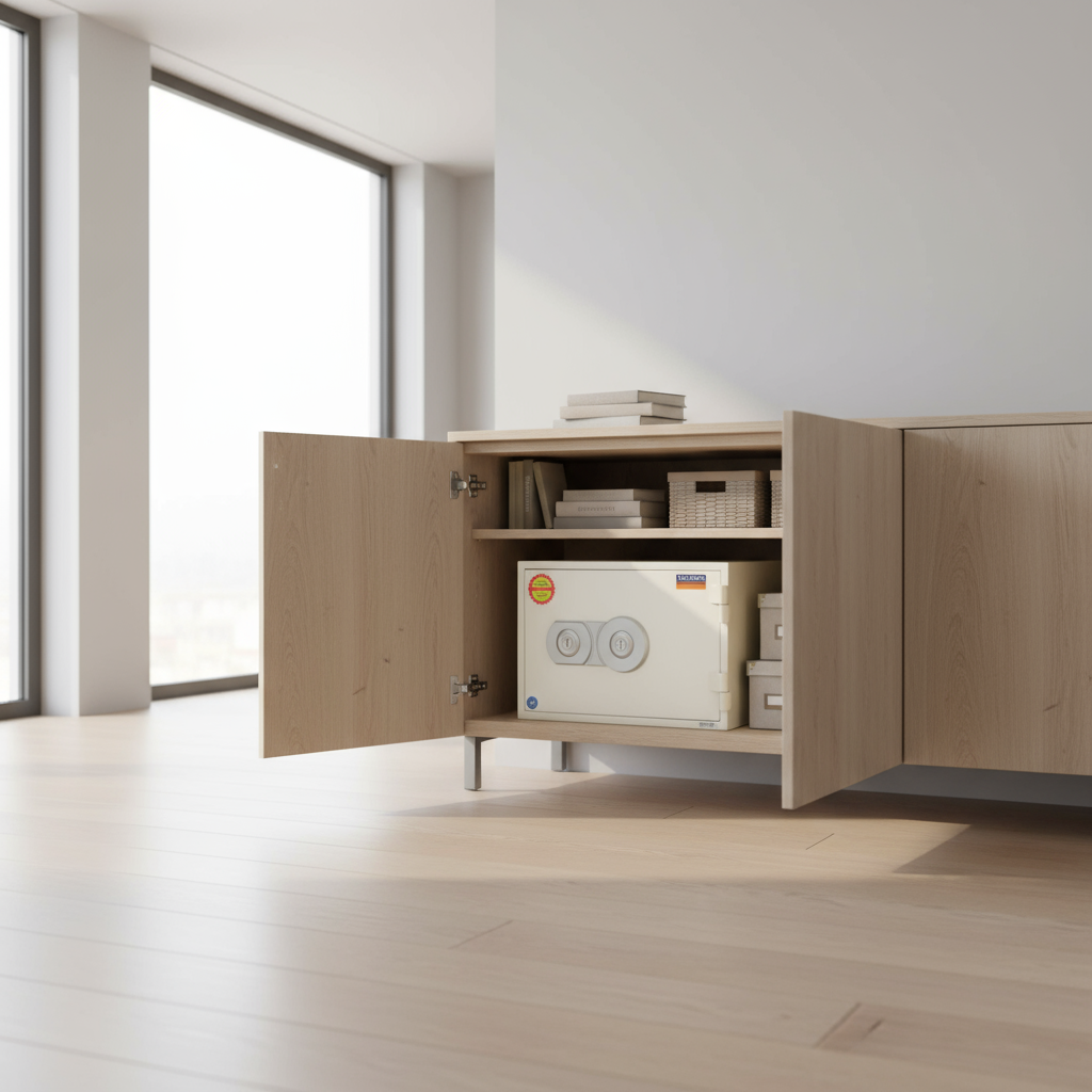 Fire Resistant Safe UAE | Valberg FRS-32 KL Fireproof Safe Dubai | White Key Lock Safe 21L