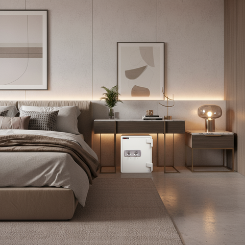 Fire Resistant Safe UAE - Eagle Safe SS-M031KK 2 Key Lock White | Home & Office Security