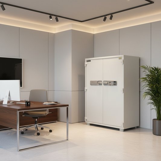 Eagle ES-700 Fire-Resistant Safe Cabinet – Grey, Digital + Key Lock System