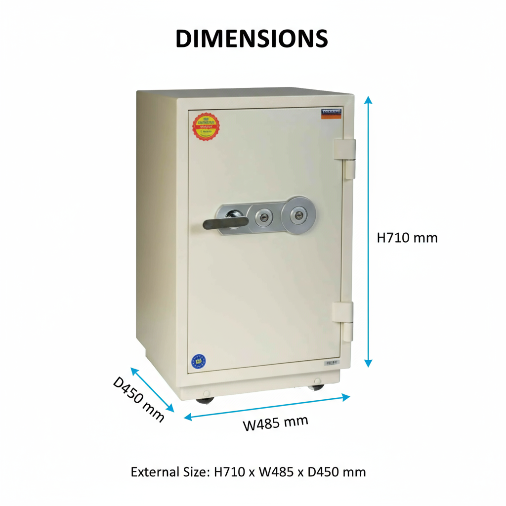 Fire Resistant Safe UAE | Valberg FRS-67 KL White Fireproof Safe Dubai | Dual Key Lock