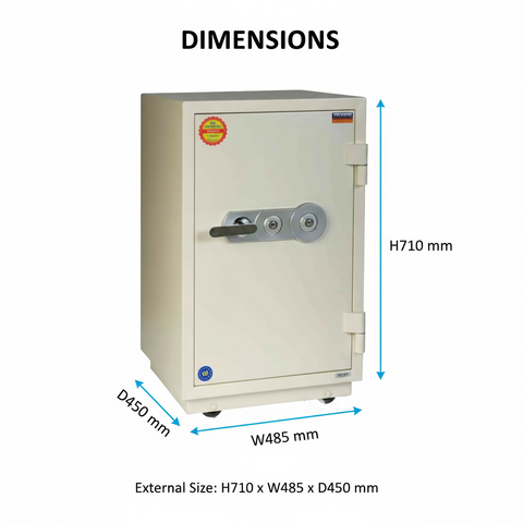 Fire Resistant Safe UAE | Valberg FRS-67 KL White Fireproof Safe Dubai | Dual Key Lock