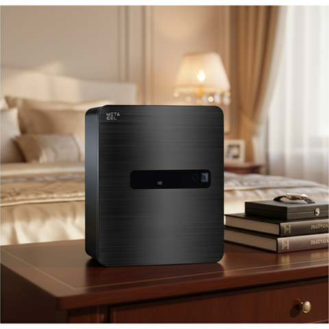 METACEL Fire Resistant Safe MC-040PR Grey - Digital Lock & Fingerprint - UAE Delivery