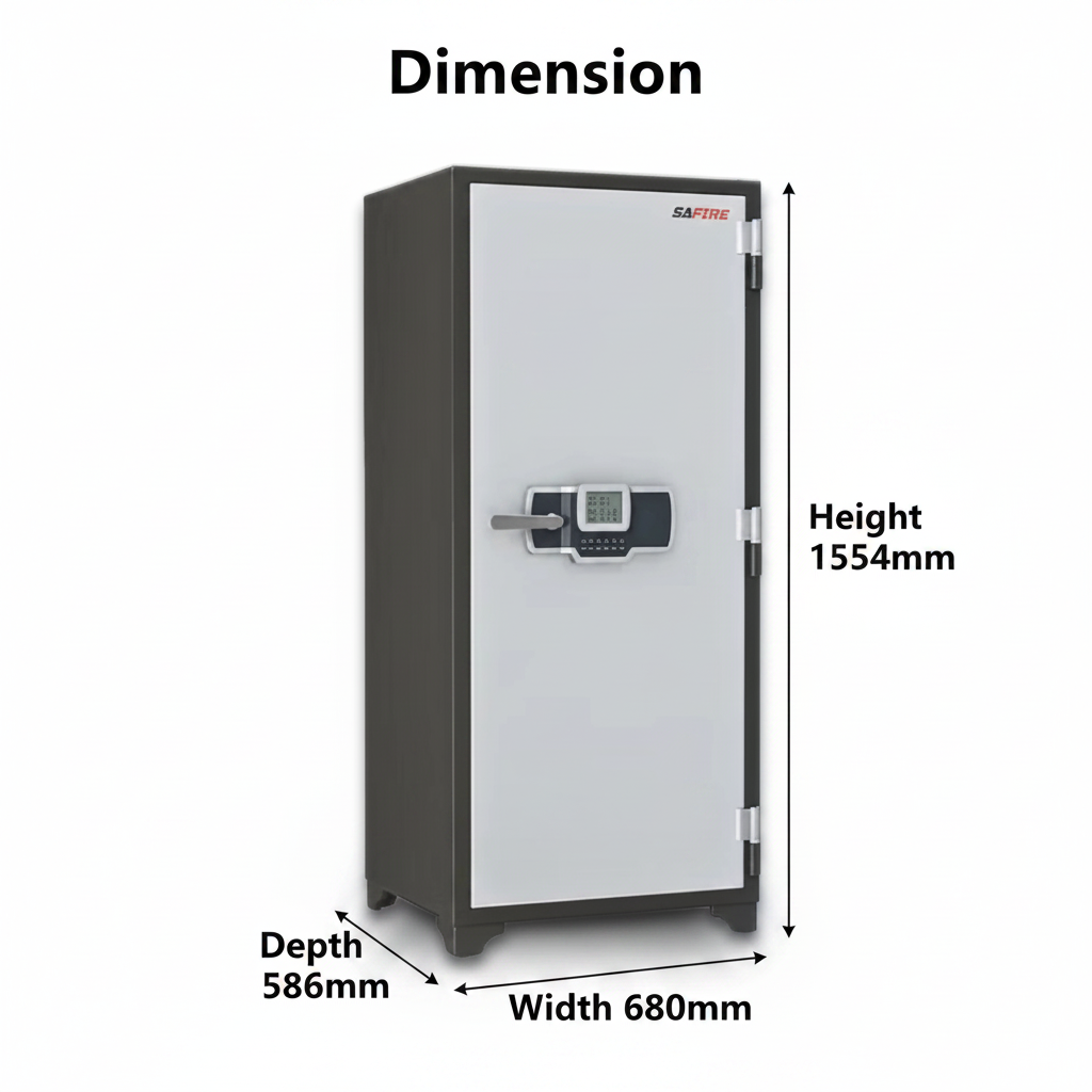 SAFIRE FR 1360 Fire Safe Dimensions – 1554×680×586mm External, 265L Capacity, UAE Delivery