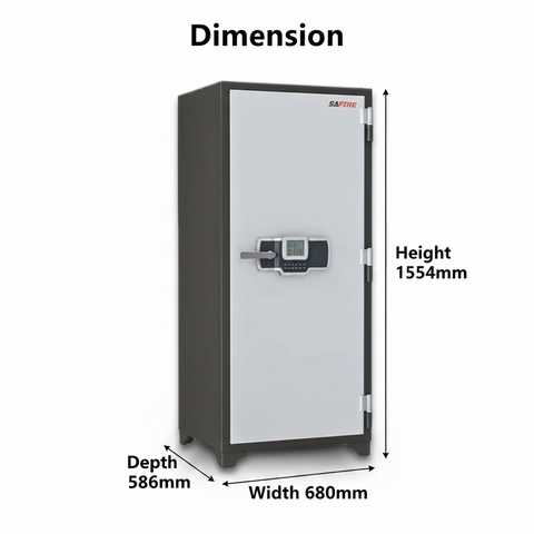 SAFIRE FR 1360 Fire Safe Dimensions – 1554×680×586mm External, 265L Capacity, UAE Delivery