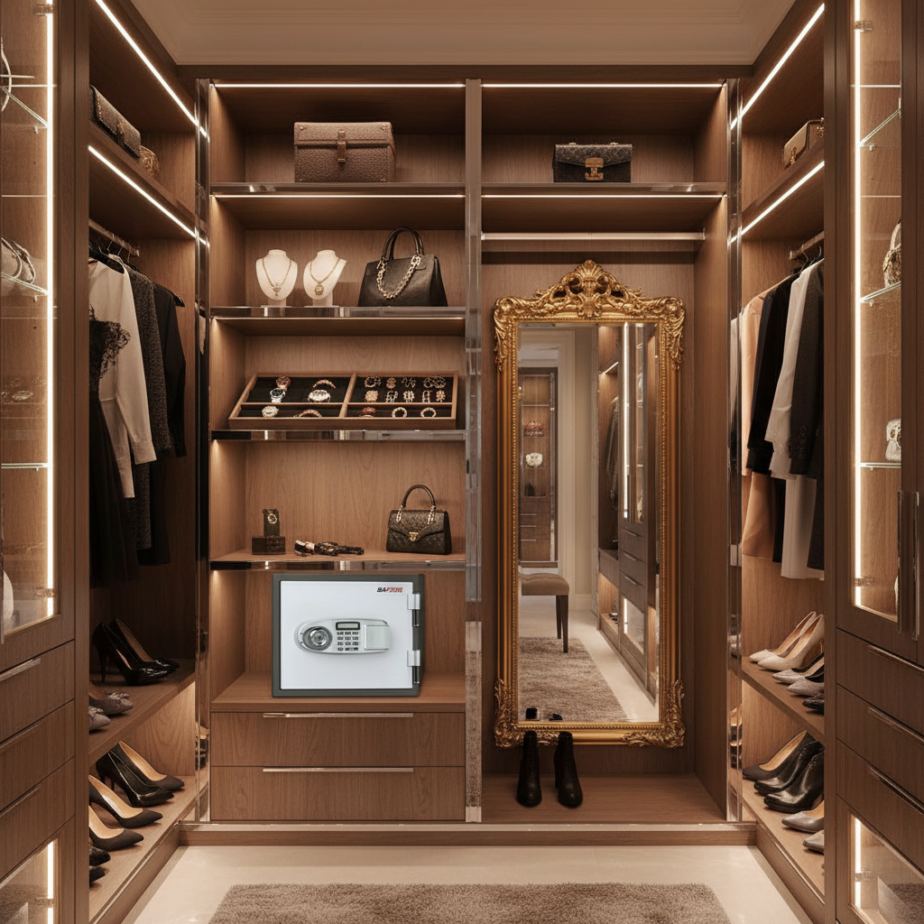 SAFIRE FR20 Fire-Resistant Safe – Grey, Dual Locking (Key + Digital)