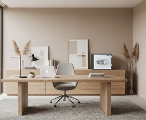 SAFIRE FR20 Fire-Resistant Safe – Grey, Dual Locking (Key + Digital)