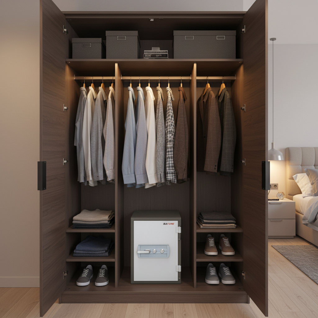 SAFIRE FR40 Fire-Resistant Safe – Grey, Dual Key Lock System