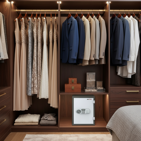 SAFIRE FR40 Fire-Resistant Safe – Grey, Dual Locking System (Key + Digital)