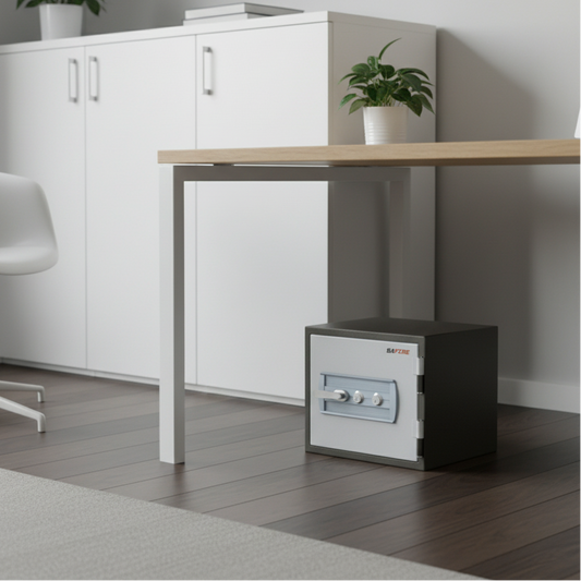 SAFIRE FR20 Fire-Resistant Safe – Grey, Dual Key Lock System