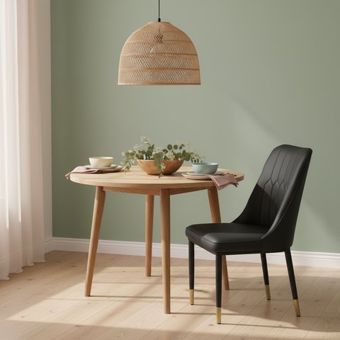PU Dining Chair with Metal Legs – Black | IH DC34