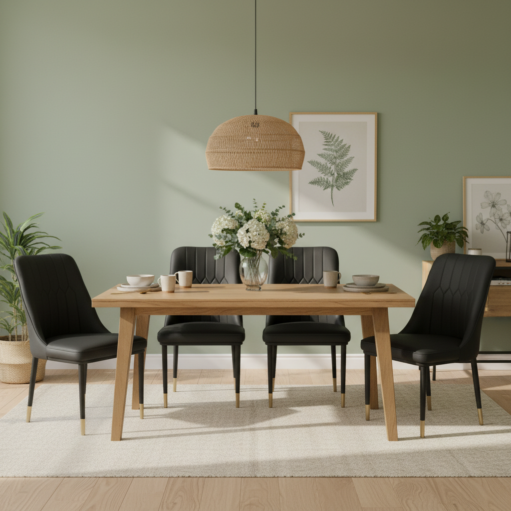 PU Dining Chair with Metal Legs – Black | IH DC34