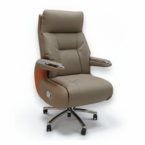 Executive Reclining Office Chair IH-BOSS-55 Cream – White Background Product View | Office Chairs Dubai UAE