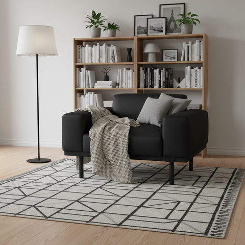 VOLL Single Seater Leatherette Sofa Black - Premium Furniture Dubai Abu Dhabi UAE