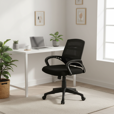 Low Back Office Chair with Nylon Base & Casters - Premium Ergonomic Desk Chair UAE | IH 514