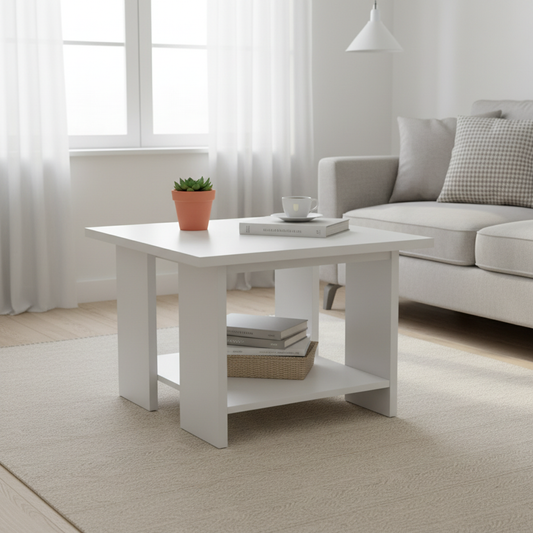 Coffee Table IH 4060 | White Square Centre Table for Living Room