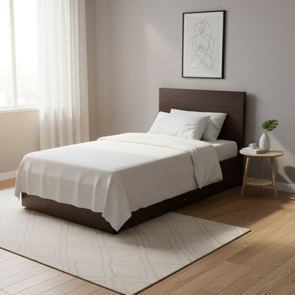 Single Bed Wooden Frame IH 520 | Scandinavian Bedroom Style | Dubai, Sharjah, Abu Dhabi Delivery
