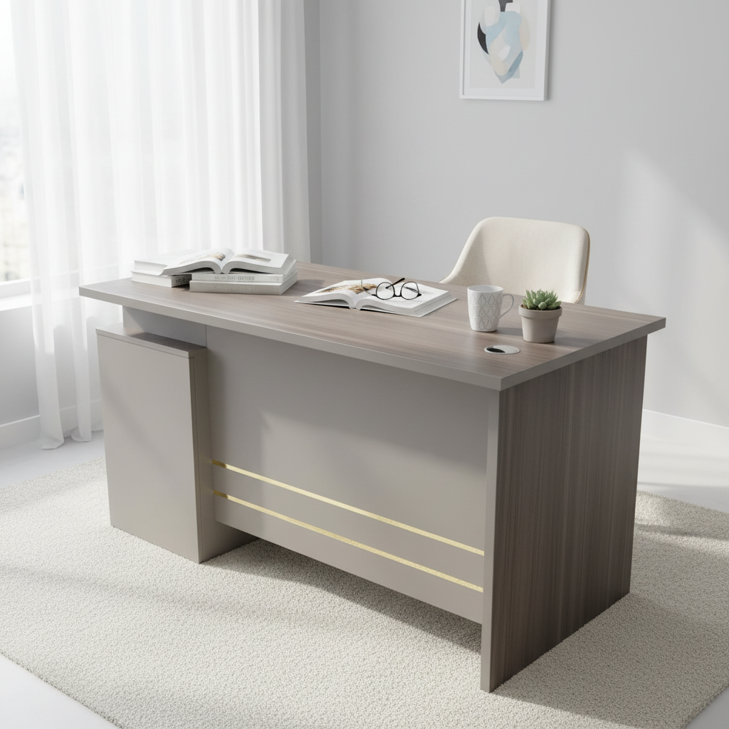 Executive Office Desk 1.4M with Dubai Skyline View – Luxury Home Office Furniture UAE | INFINI HOMES