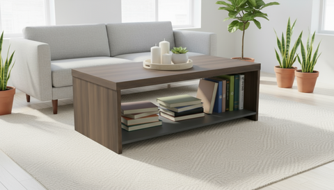 INFINI HOMES Coffee Table UAE - Model KN03 CT120-BG Walnut Grey 120x60cm Dubai Abu Dhabi Sharjah