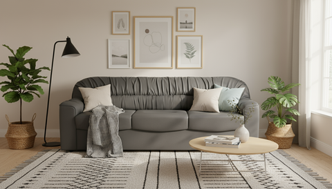 INFINI HOMES 3 Seater Sofa UAE - Model Tabura Black W195cm Dubai Abu Dhabi Sharjah