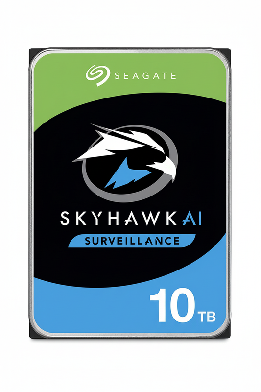 Seagate 10TB SkyHawk AI Surveillance HDD 7200RPM SATA 6Gb/s 256MB Cache 3.5 Inch ST10000VE0008 | UAE Stock Dubai Abu Dhabi Sharjah Ajman Ras Al Khaimah Fujairah Umm Al Quwain