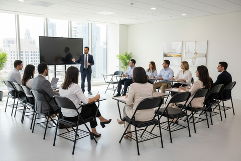 Training Chair with Writing Tablet - Folding Study Chair for Office & Classroom UAE | IH FX106