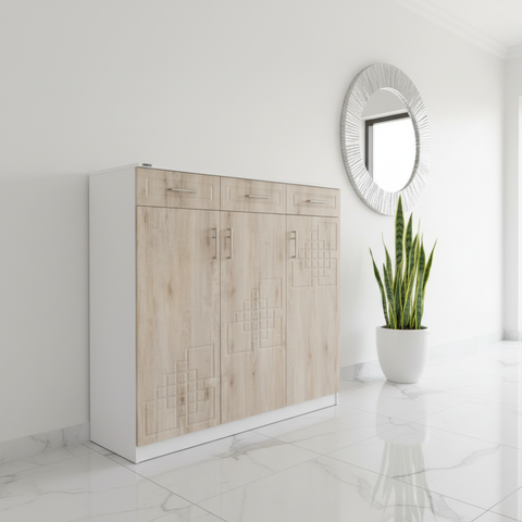 Wooden Shoe Rack UAE | 120x120x35cm Storage Organiser | INFINI HOMES IH-D03