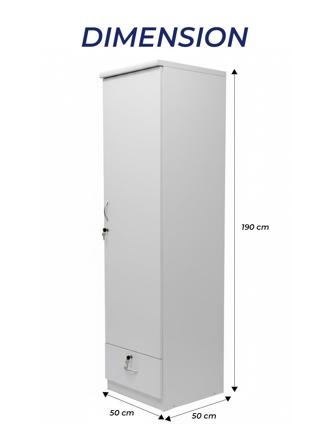 INFINI HOMES Single Door Wooden Wardrobe UAE - White Engineered Wood 1 Drawer Modern Dubai Abu Dhabi Sharjah