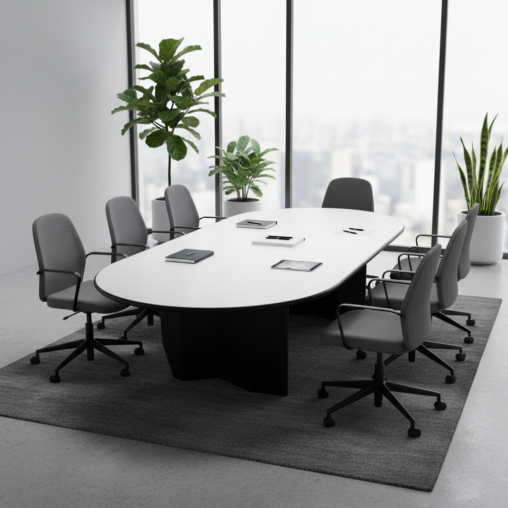 Meeting Table Grey 200x100cm | Premium Conference Table UAE