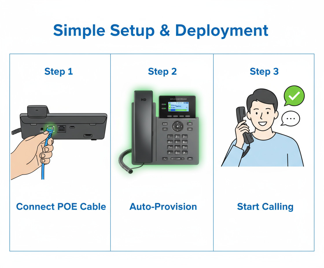 Grandstream GRP2602P IP Phone - 2-Line PoE VoIP Phone with LCD Display