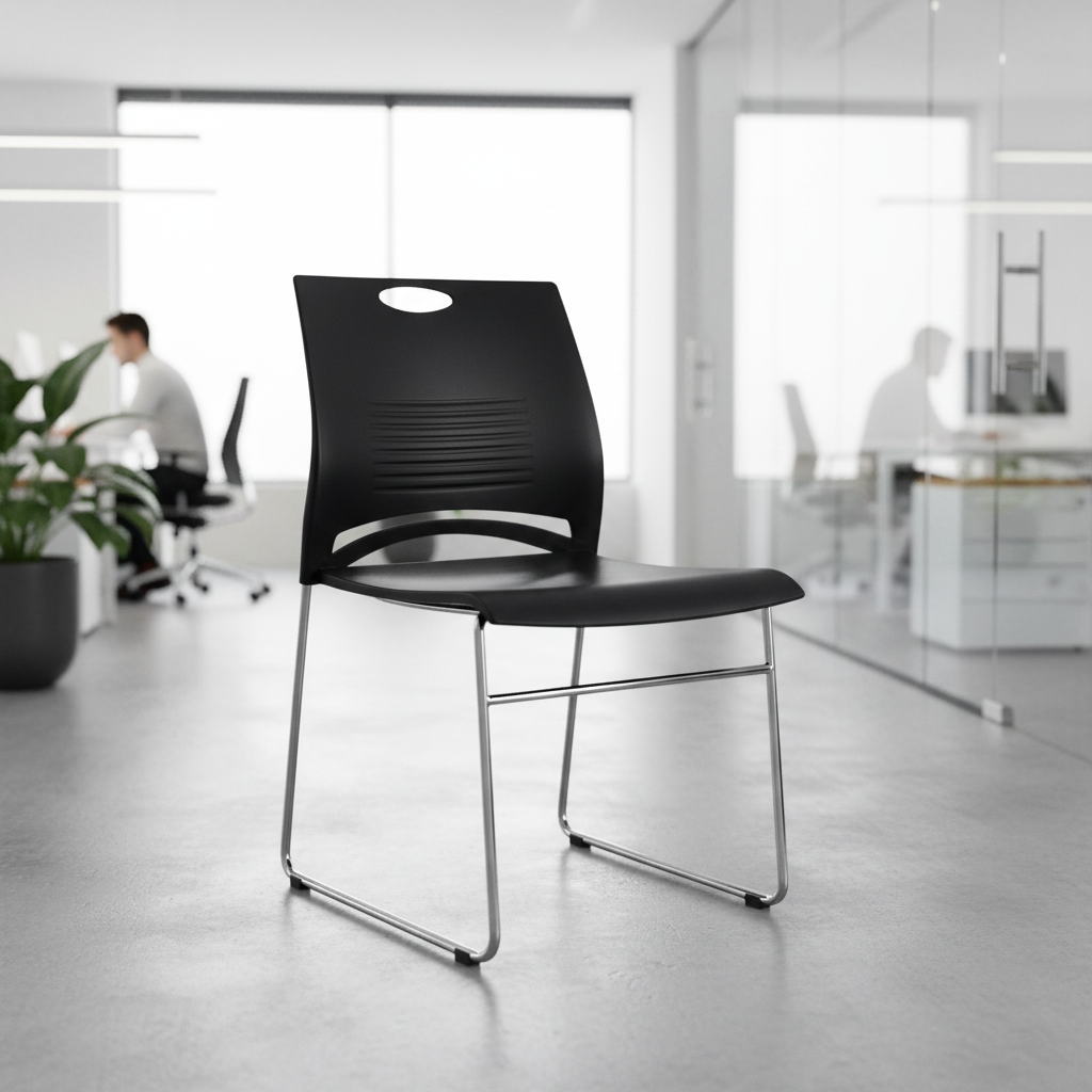 Stackable Visitor Chair with Chrome Base - Office Seating UAE | IH 7655