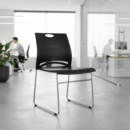 Stackable Visitor Chair with Chrome Base - Office Seating UAE | IH 7655