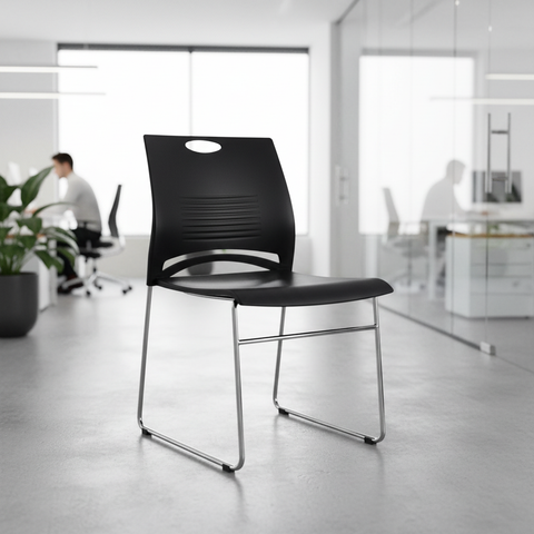 Stackable Visitor Chair with Chrome Base - Office Seating UAE | IH 7655
