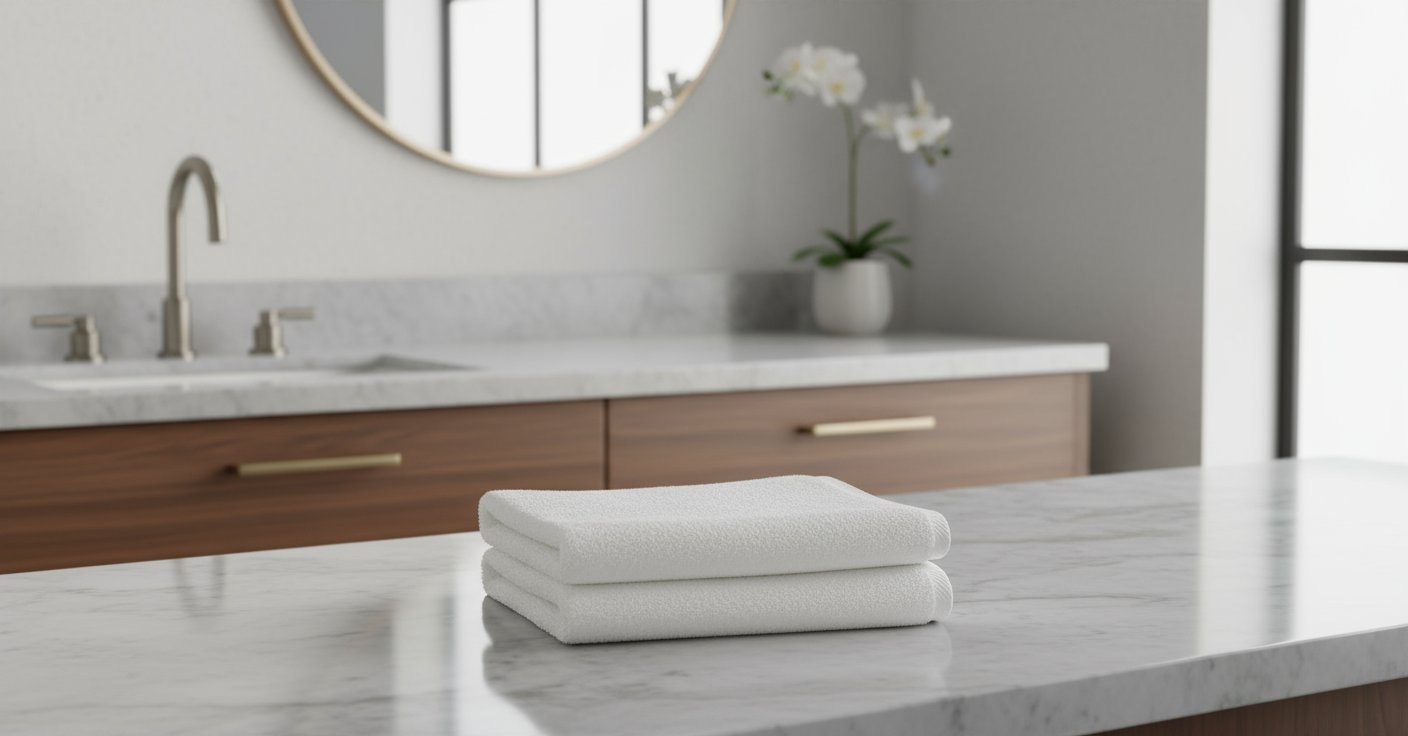 INFINI HOMES Iris White Luxury Hand Towel Set - Premium 100% Combed Cotton Bath Linen UAE
