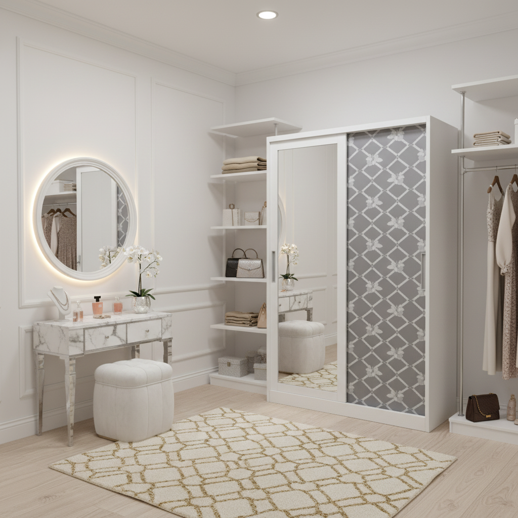 Metal Wardrobe with 2 Sliding Doors & Inner Locker (180×120×50 cm) | IH AD-S3-2