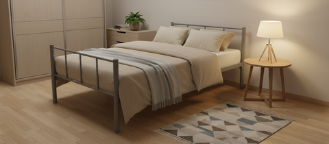 Premium Steel Single Bed with Medicated Mattress - UAE Wide Delivery | INFINI HOMES