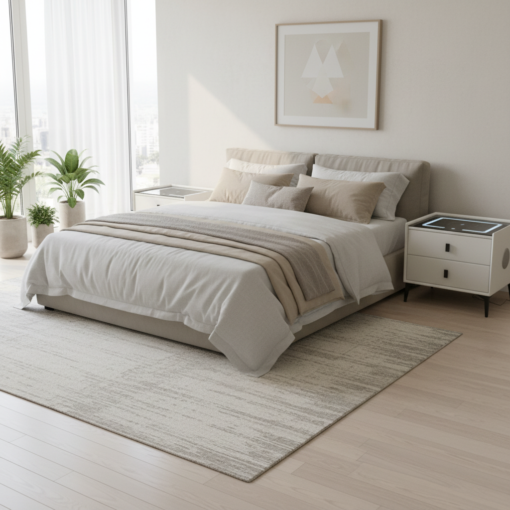 Smart Bedside Table with Bluetooth Speakers, LED Light & Charging Point | INFINI HOMES