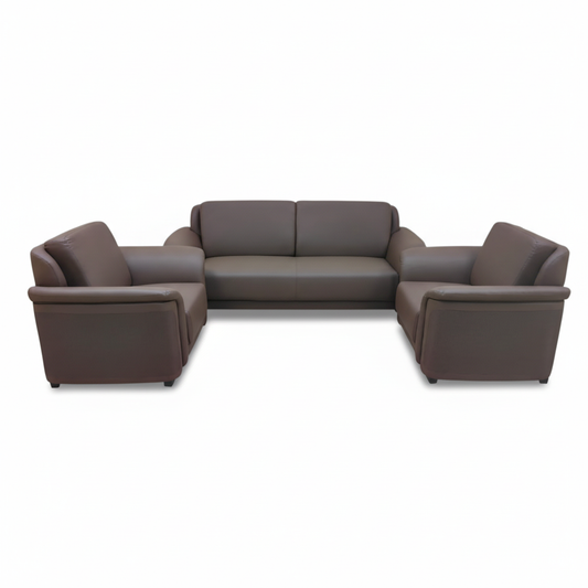 PU Leather Sofa Set 3+1+1 | IH 6312 – Coffee Brown | INFINI HOMES UAE