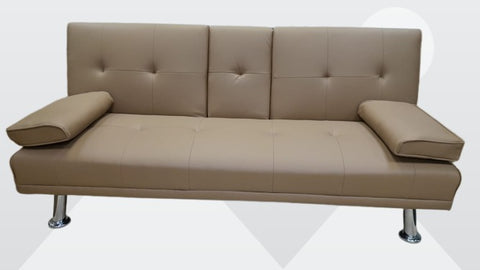 INFINI HOMES Faux Leather Sofa Bed, 180 cm, light Brown ( Without Assembly)
