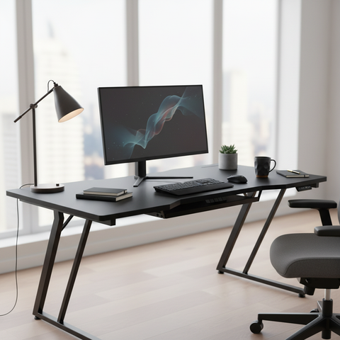 Gaming Table with LED Light Black 120x60x75cm | UAE Delivery